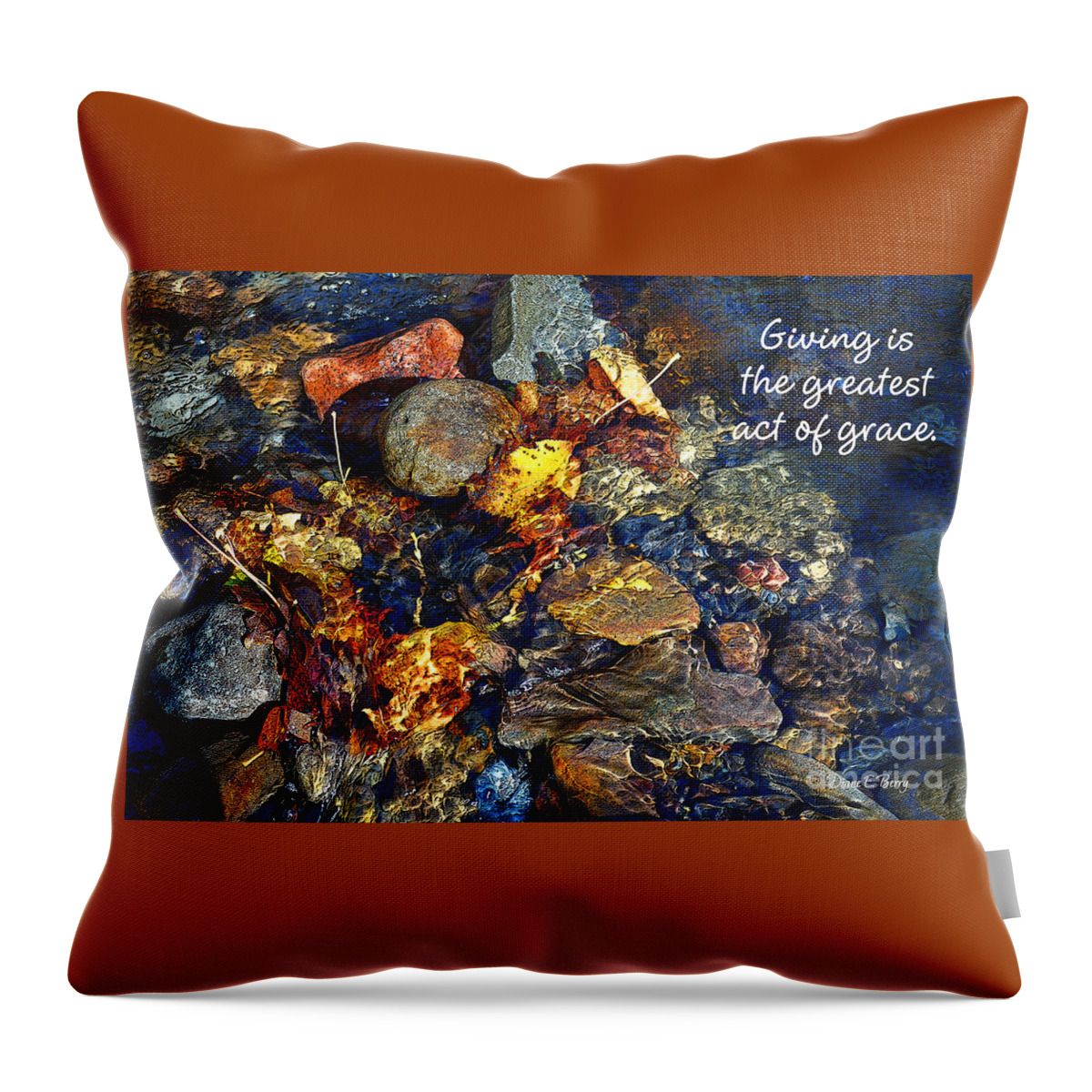 Diane Berry Throw Pillow featuring the drawing Autumn Splash Grace by Diane E Berry