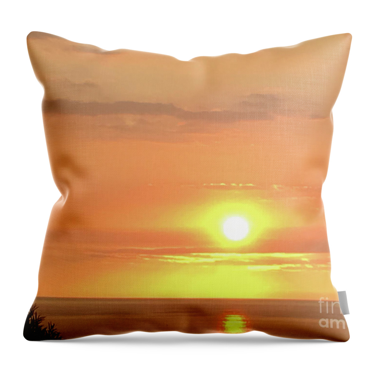 Sunsets Throw Pillow featuring the photograph Autumn Sunset by Karen Nicholson