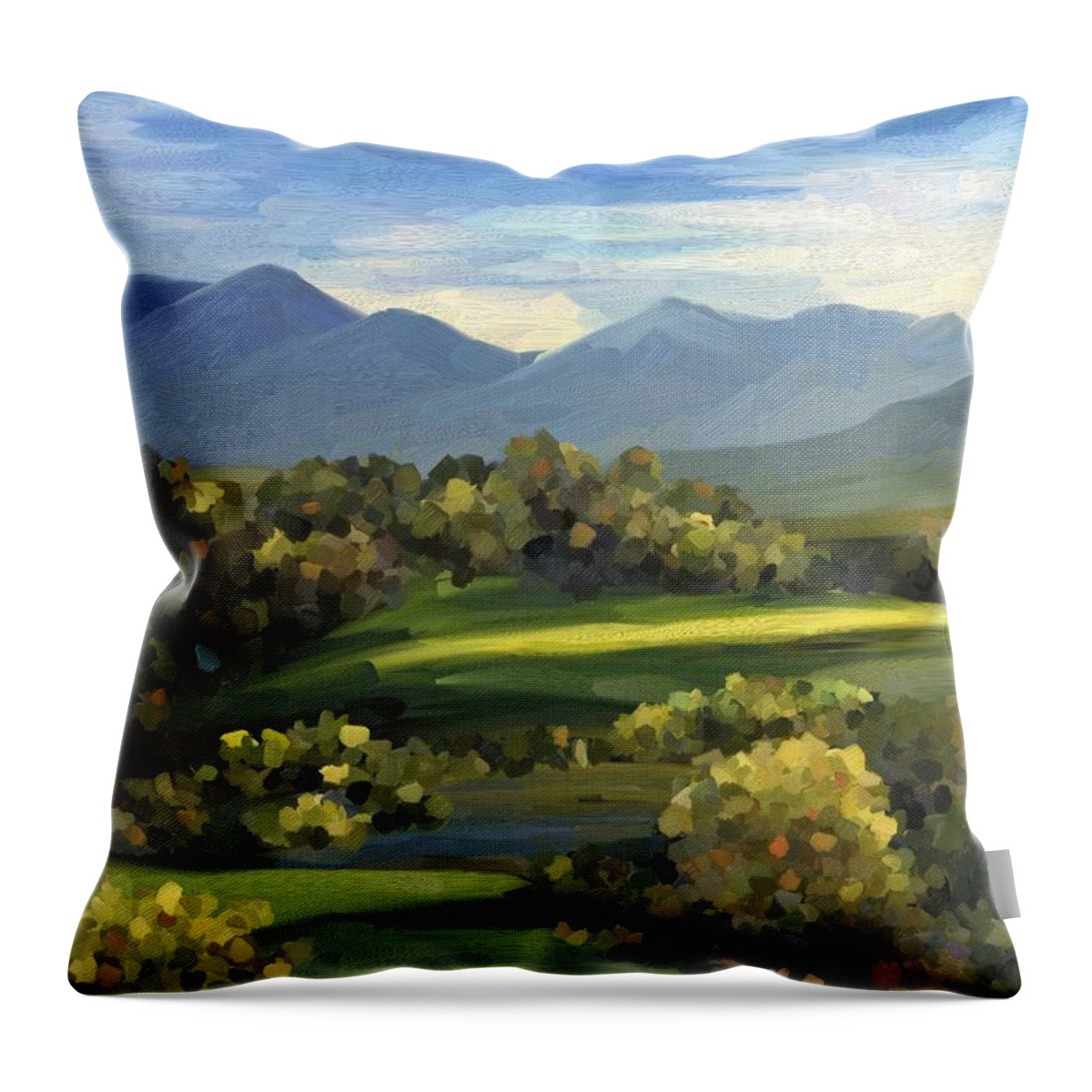 Painting Digital Oil Other  Throw Pillow featuring the painting Autumn Trees by Ivana Westin