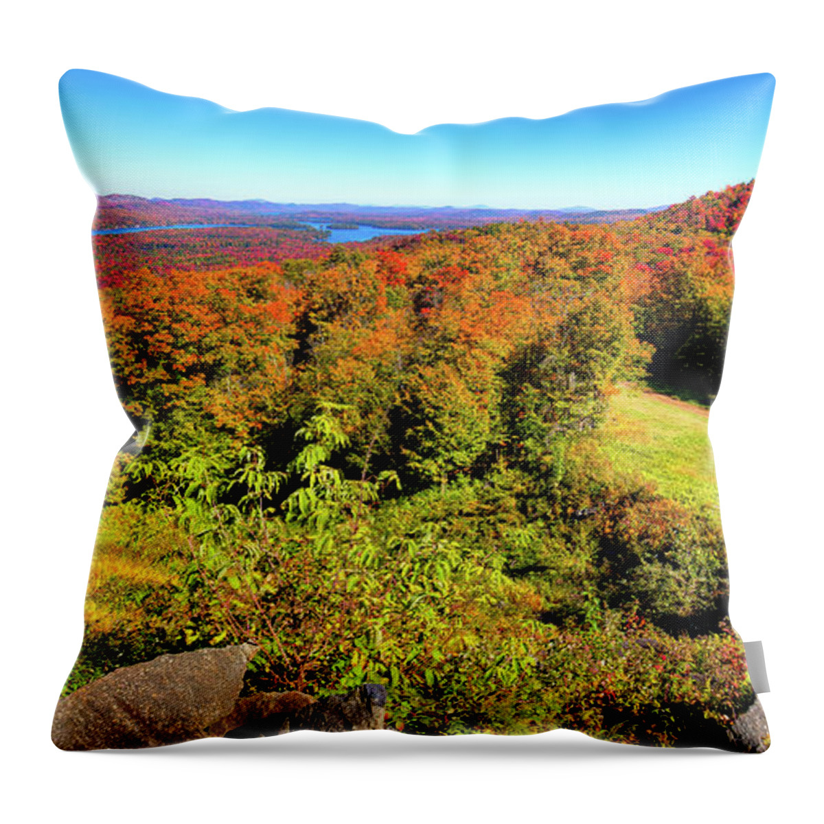 Autumn Landscapes Throw Pillow featuring the photograph Autumn View from McCauley Mountain by David Patterson