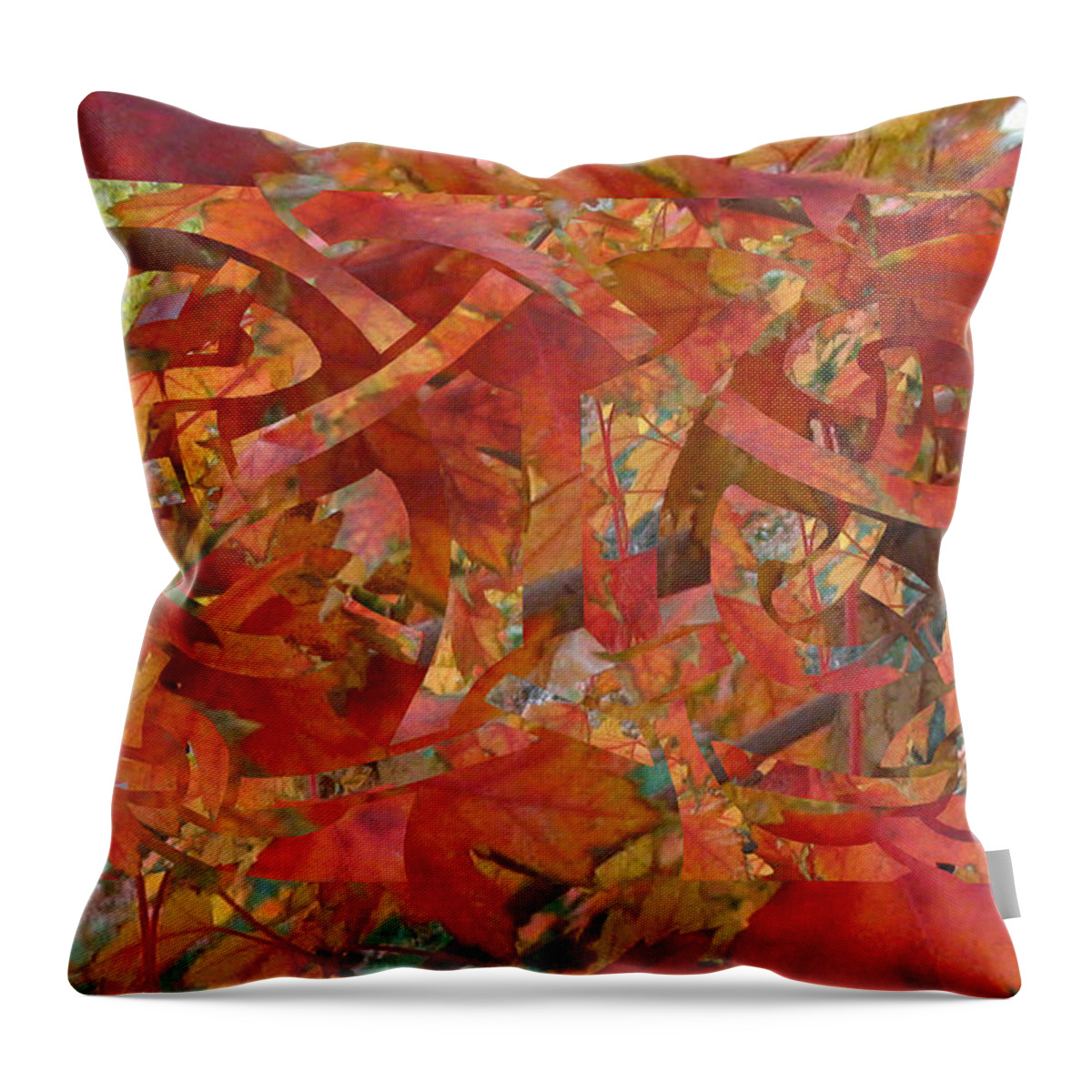 Orange Throw Pillow featuring the digital art Autumnal Celtic Celebration 3 by Laura Davis