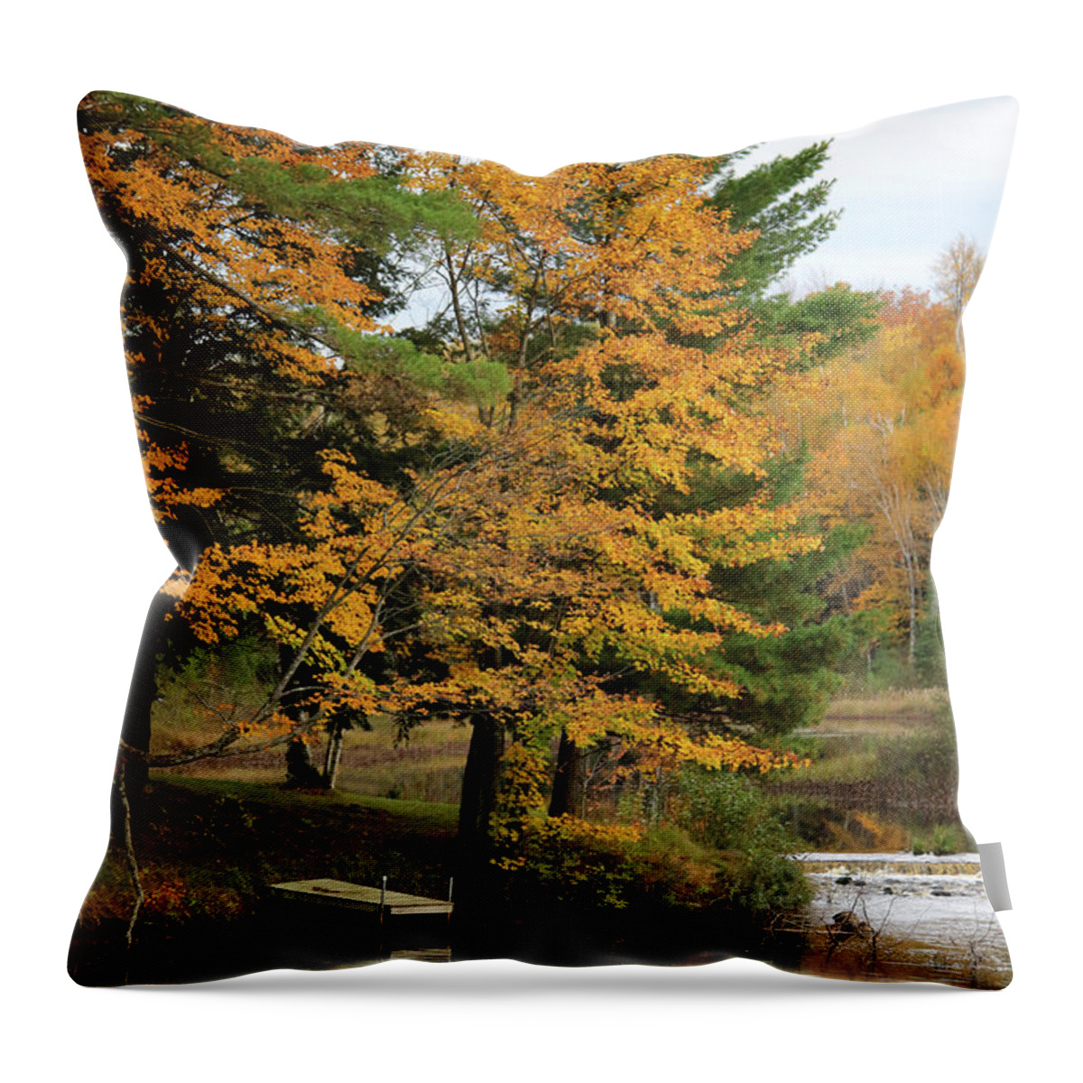 River Throw Pillow featuring the photograph Autumns Arrival by Brook Burling