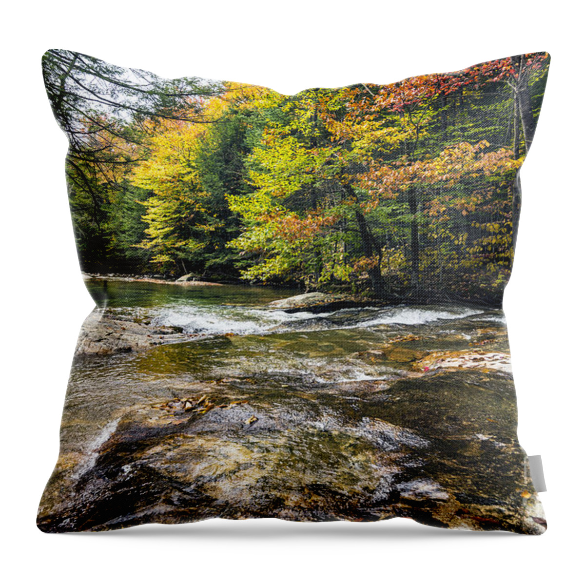 Franconia Notch Throw Pillow featuring the photograph Autumns Kiss by Anthony Baatz