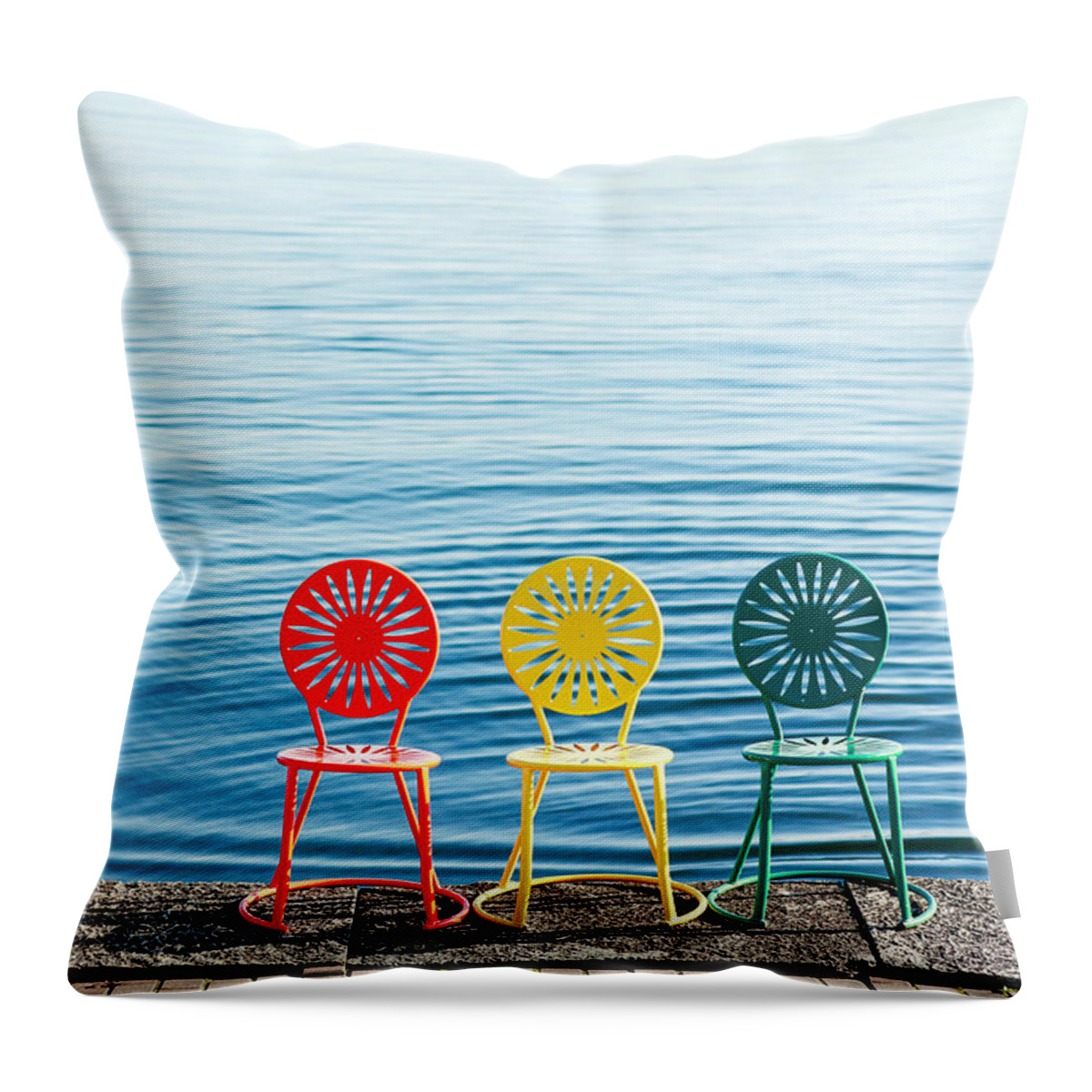 Chairs Throw Pillow featuring the photograph Available Seats by Todd Klassy