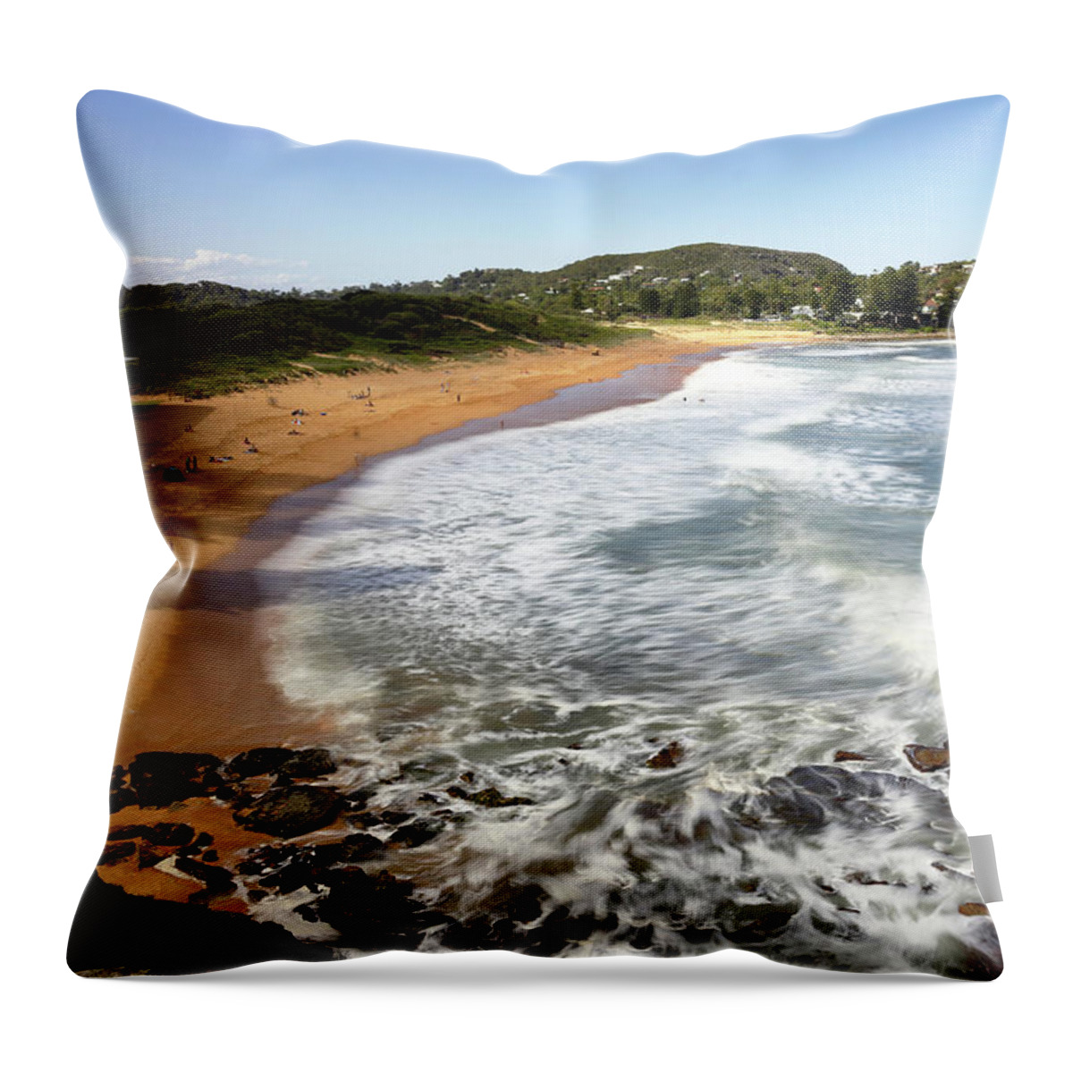 Avalon Throw Pillow featuring the photograph Avalon Beach by Nicholas Blackwell