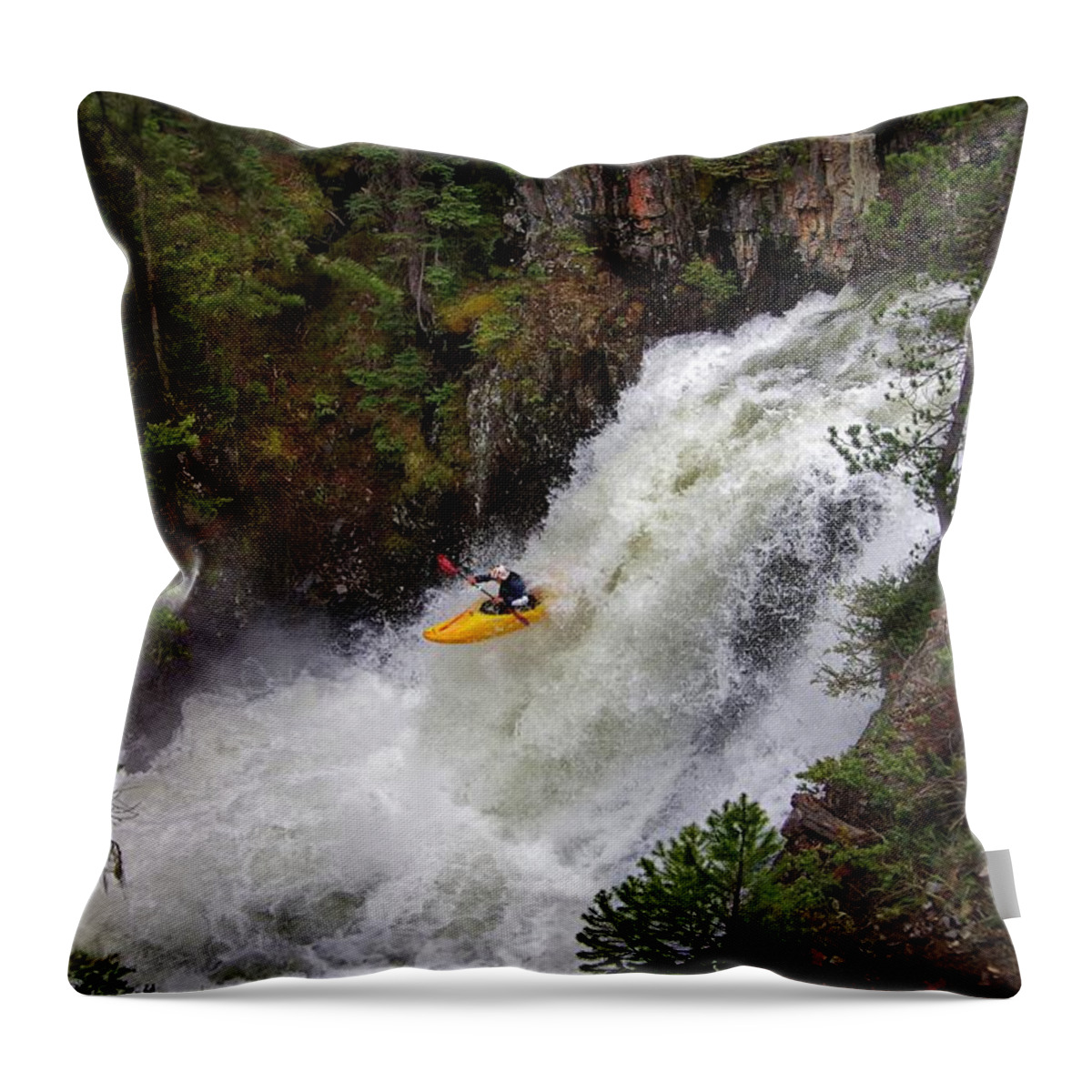 Kayaking Throw Pillow featuring the photograph Awaiting Impact by Matt Helm