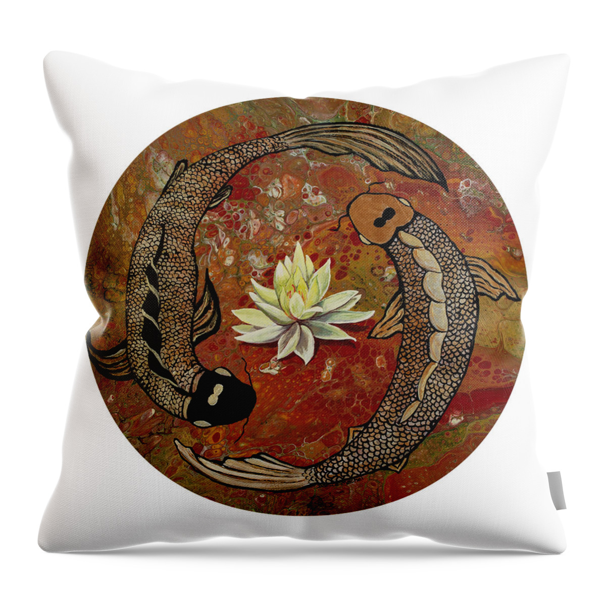 Lotus Throw Pillow featuring the painting Awakening by Darice Machel McGuire