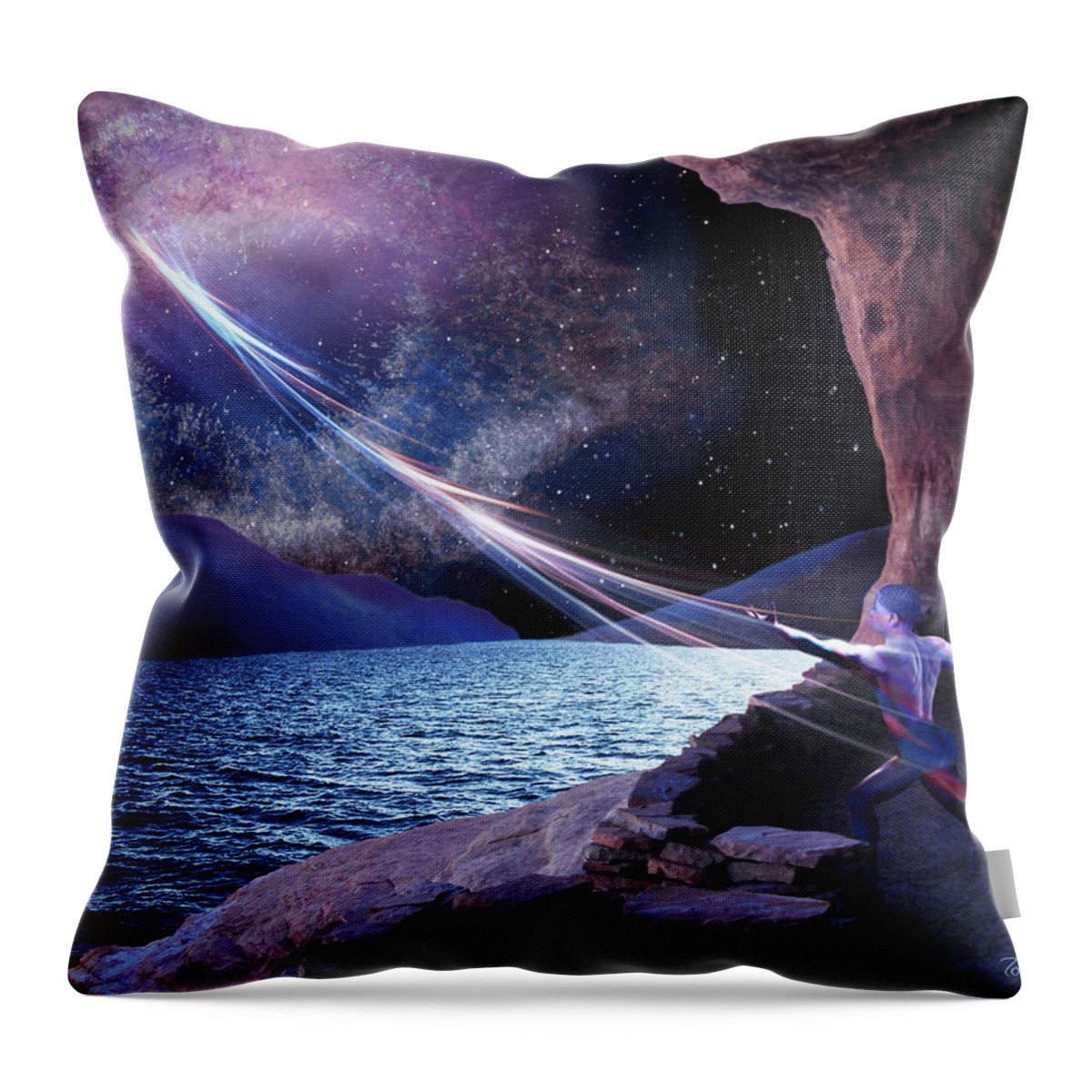Fine Art Throw Pillow featuring the digital art Awakening by Torie Tiffany