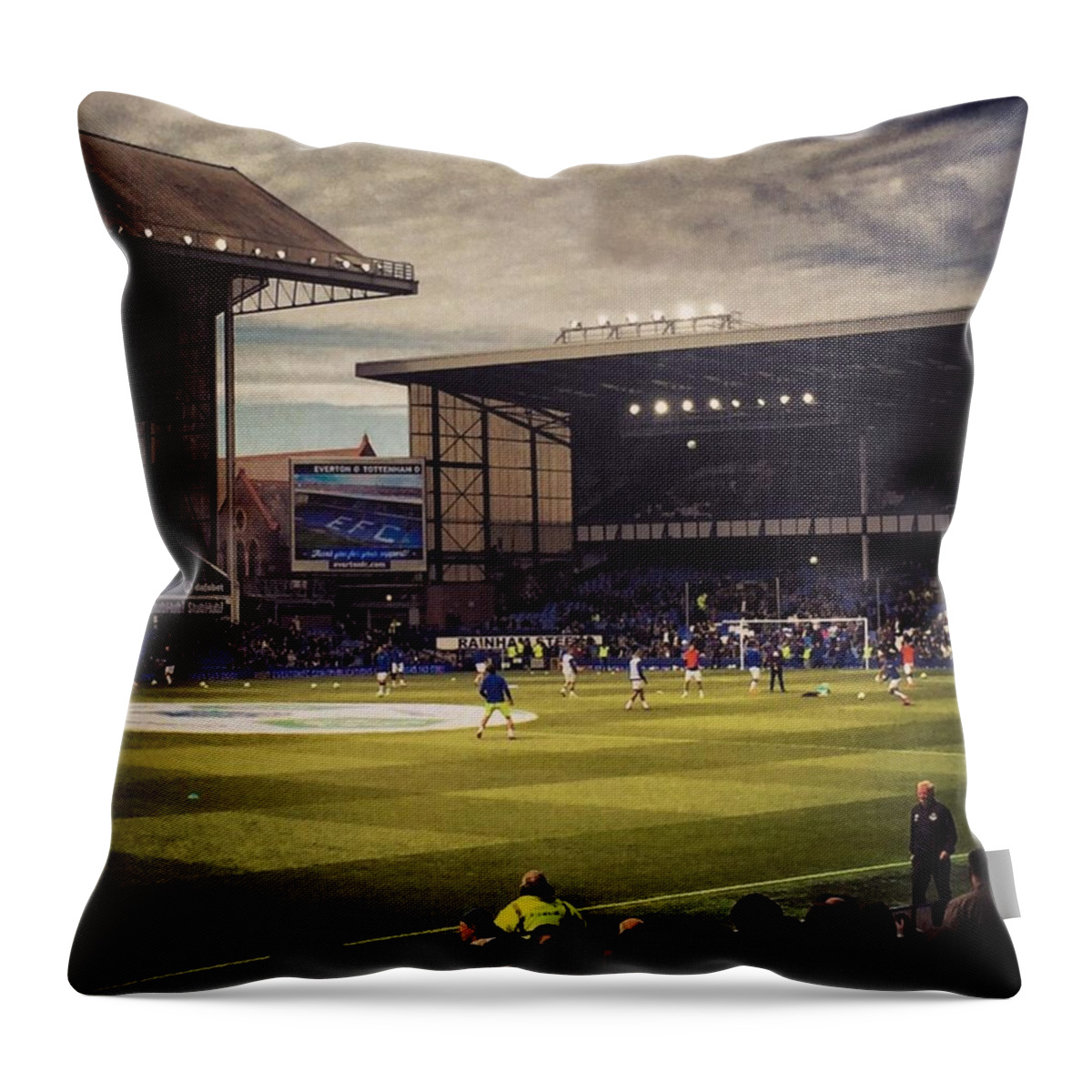 Soccer Throw Pillow featuring the photograph Goodison Park by Janan Yakula
