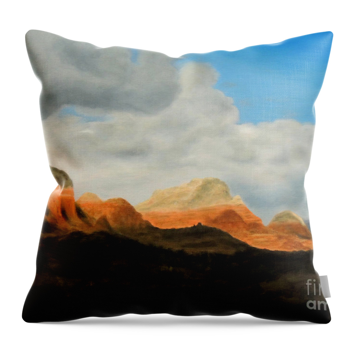 Sedona Throw Pillow featuring the painting Awesome in Arizon by David Swint