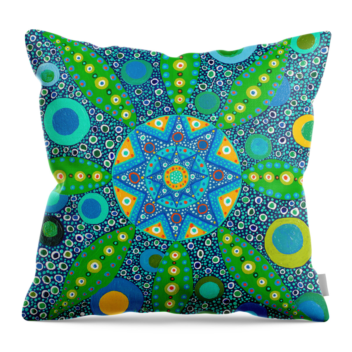 Plant Throw Pillow featuring the painting Ayahuasca Vision - Inside the Plant Cell May 2015 by Howard Charing