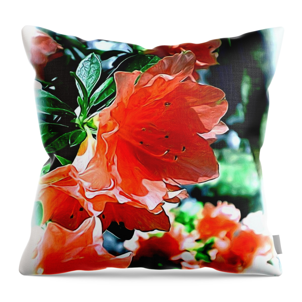 Fine Art Throw Pillow featuring the painting Azaleas in the Spring by Patricia Griffin Brett