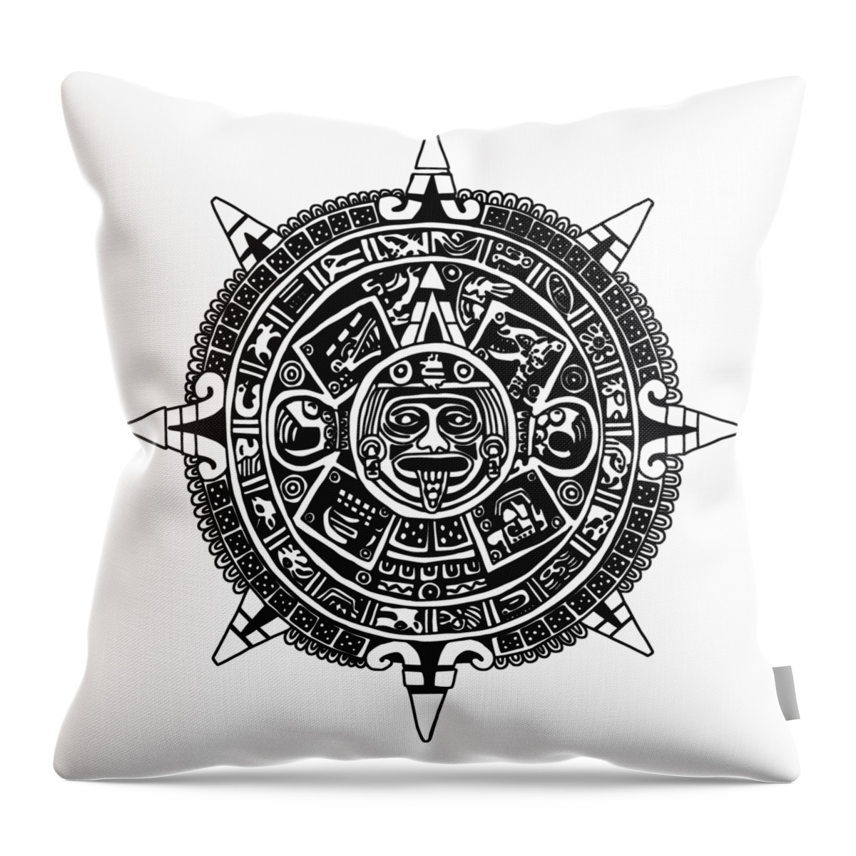 Aztec Throw Pillow featuring the digital art Aztecs Calendar by Piotr Dulski