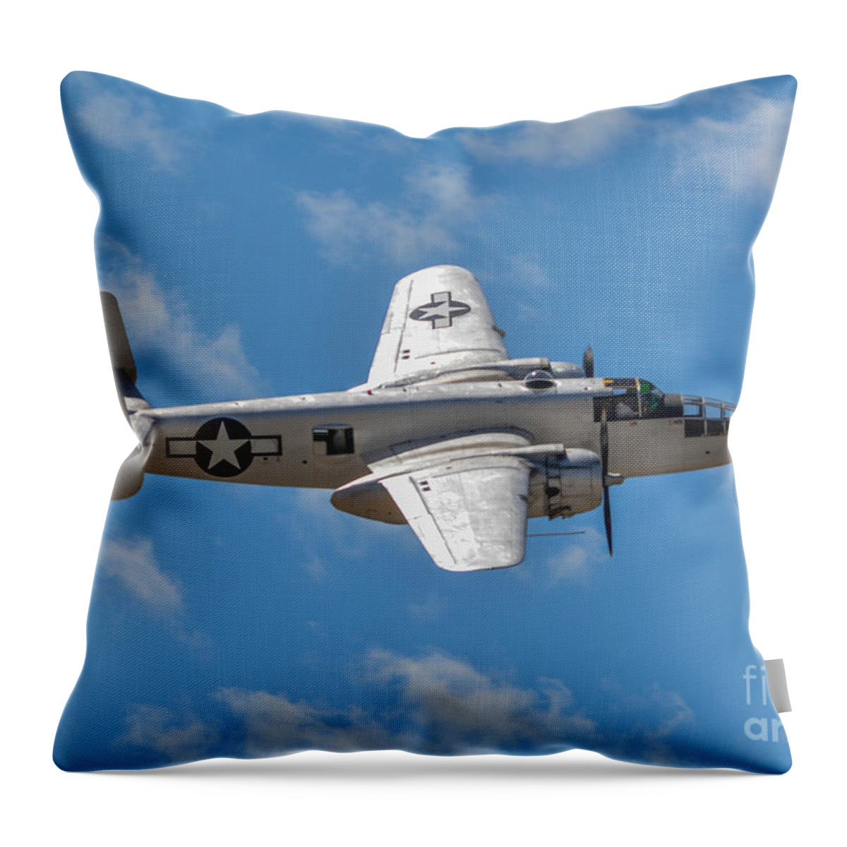 North American B-25 Mitchell Throw Pillow featuring the photograph B-25 Mitchell by Tommy Anderson