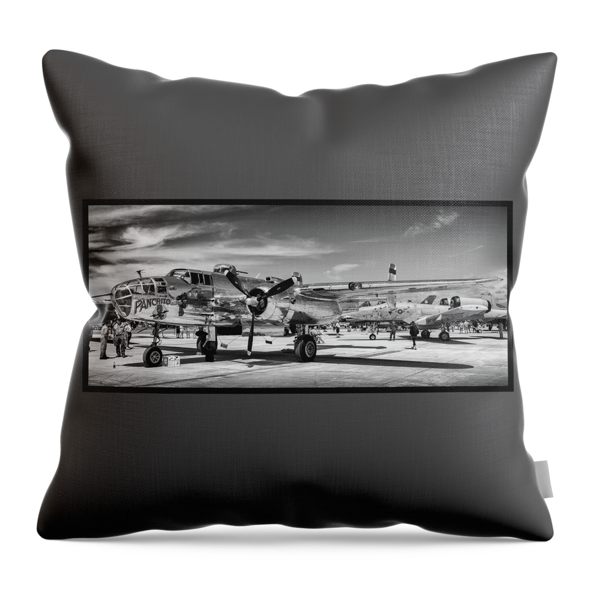 B25 Throw Pillow featuring the photograph B-25 Panchito by David Hart