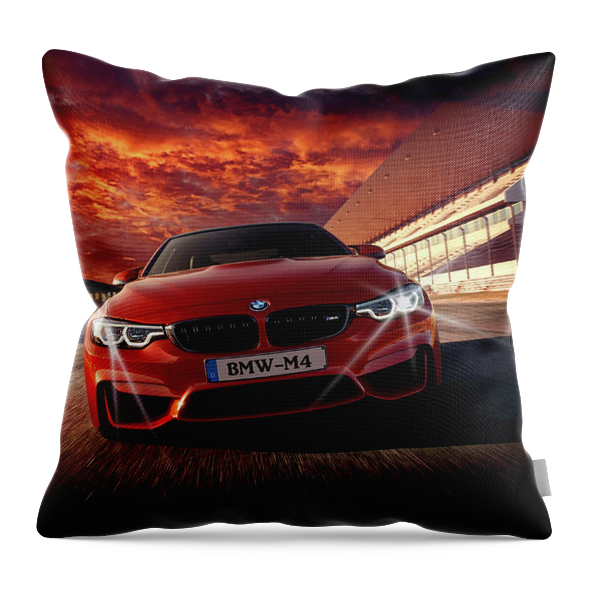 Bmw Throw Pillow featuring the photograph B M W M 4 by Movie Poster Prints