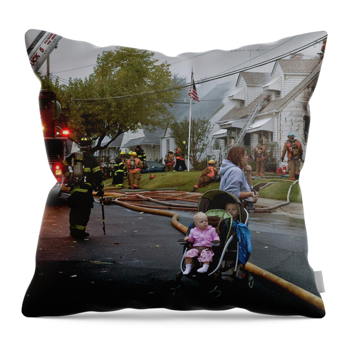 Fire Throw Pillow featuring the photograph Babies by Murray Bloom