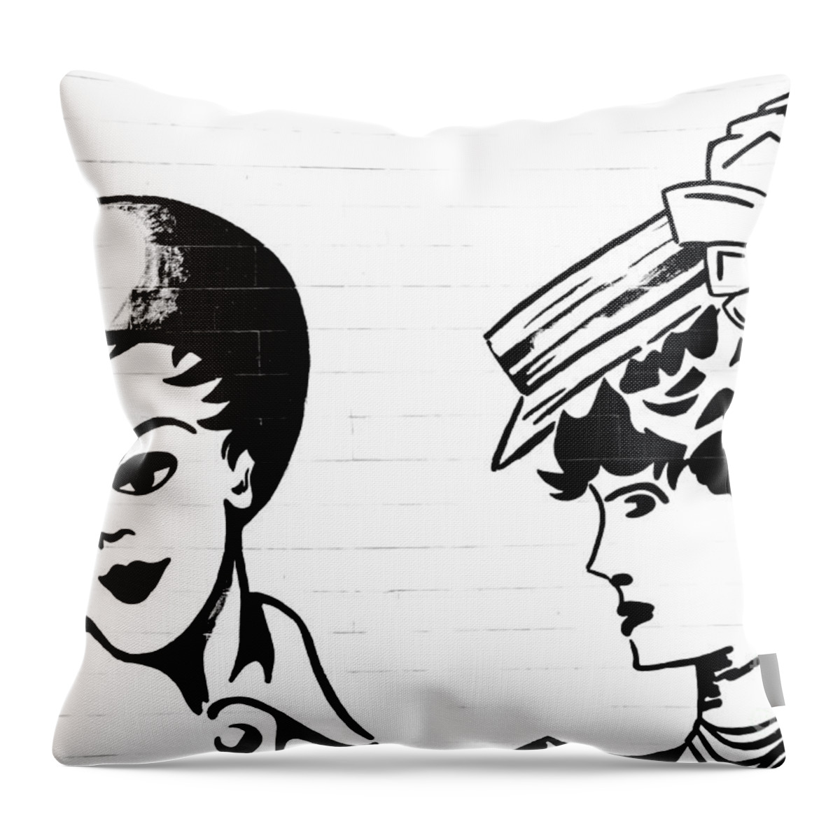 Twenties Throw Pillow featuring the photograph Back in Twenties mural by Yurix Sardinelly