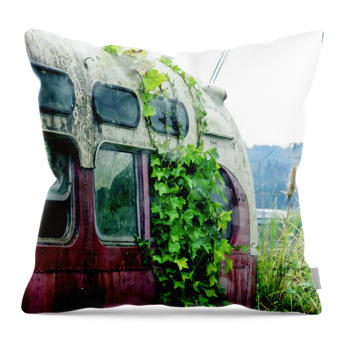 Adria Trail Throw Pillow featuring the photograph Back of the Bus by Adria Trail