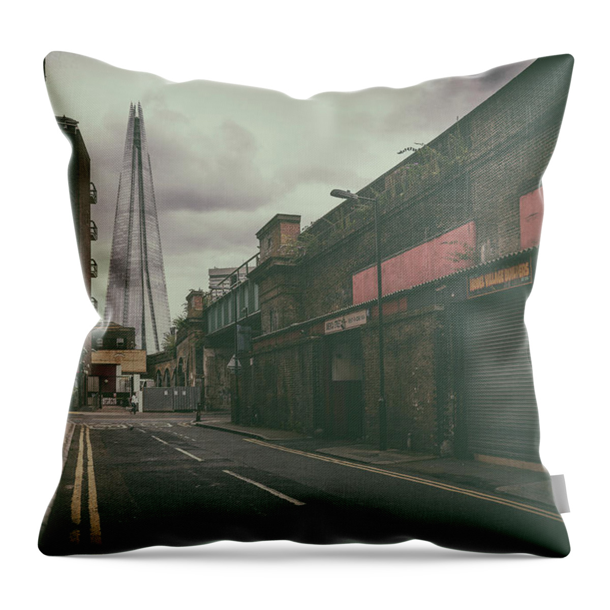 America Street Throw Pillow featuring the photograph Back-street Shard by James Billings