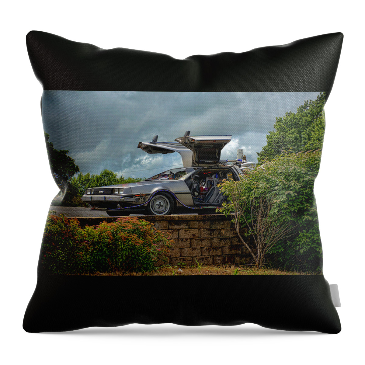 Back To The Future Ii Throw Pillow featuring the photograph Back to the Future II Replica by Tim McCullough
