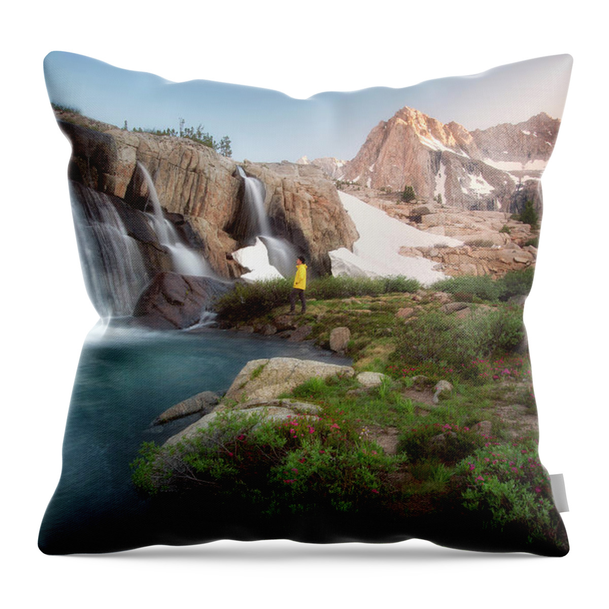 Backpack Throw Pillow featuring the photograph Backcountry Views by Nicki Frates