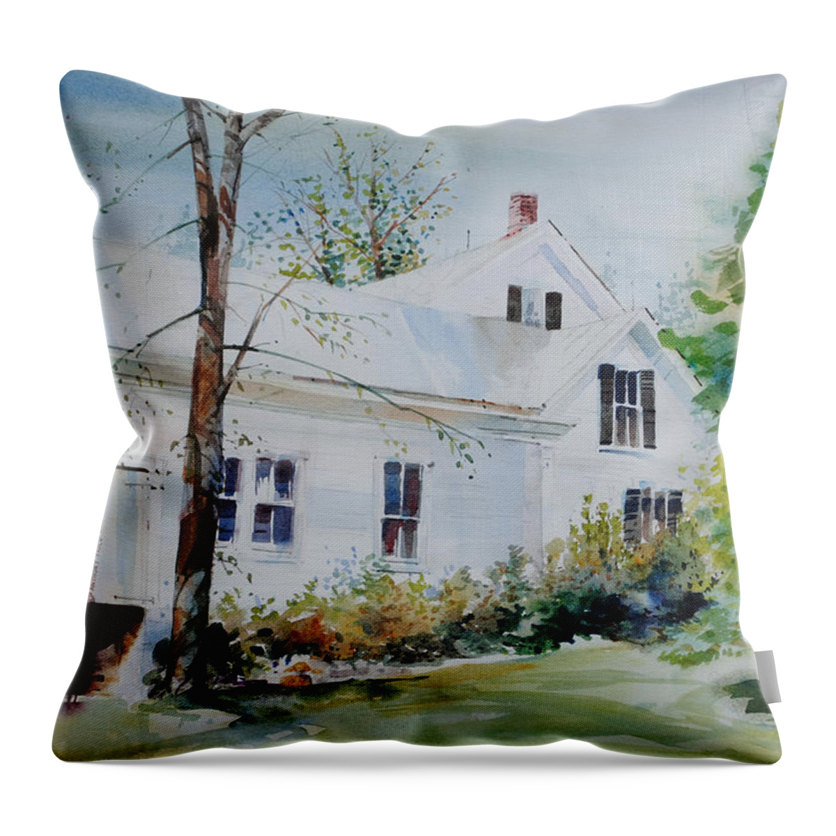 Countryside Homes Throw Pillow featuring the painting Backside Inn by P Anthony Visco