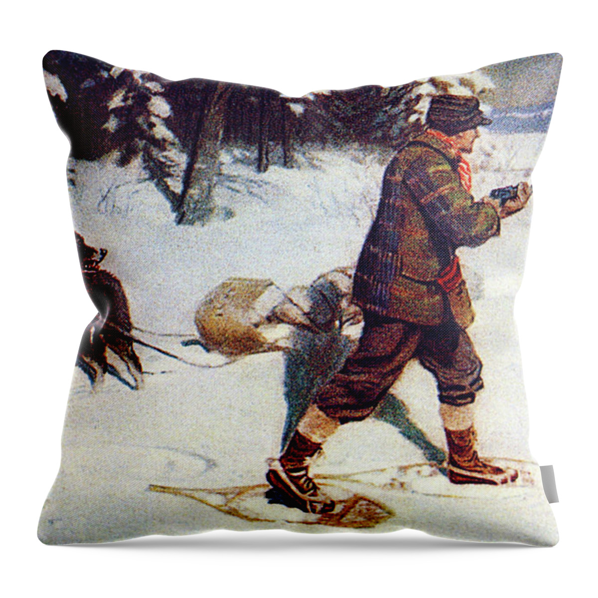 Outdoor Throw Pillow featuring the painting Backtracking by Philip R Goodwin