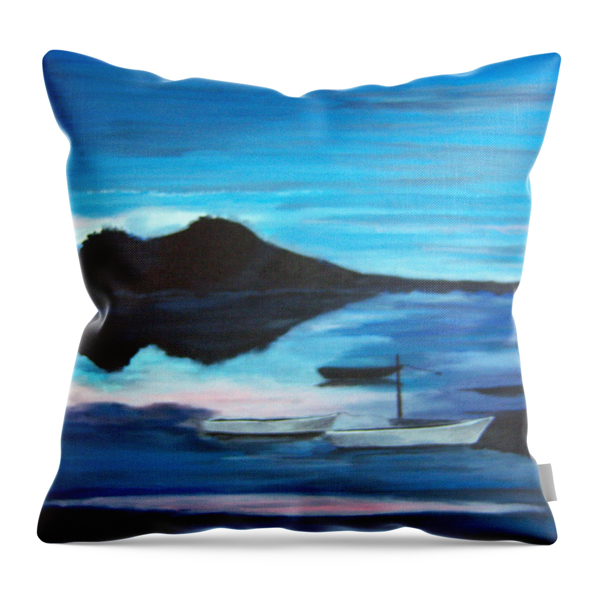 Water Throw Pillow featuring the painting Backwater by Nancy Nuce