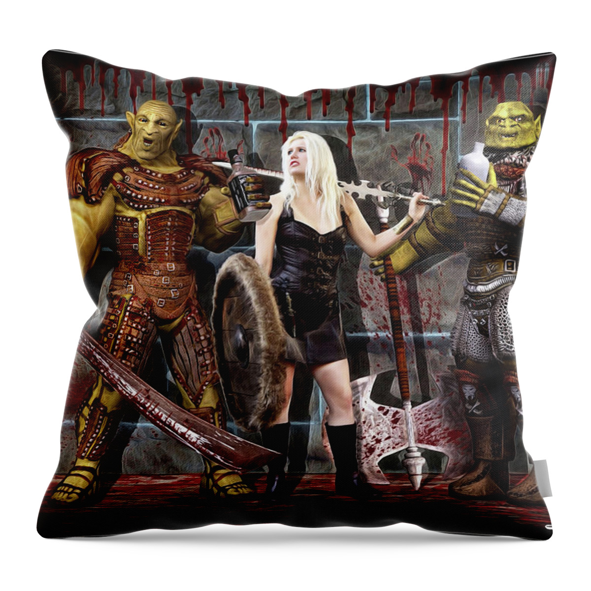 Fantasy Throw Pillow featuring the photograph Bad Company by Jon Volden