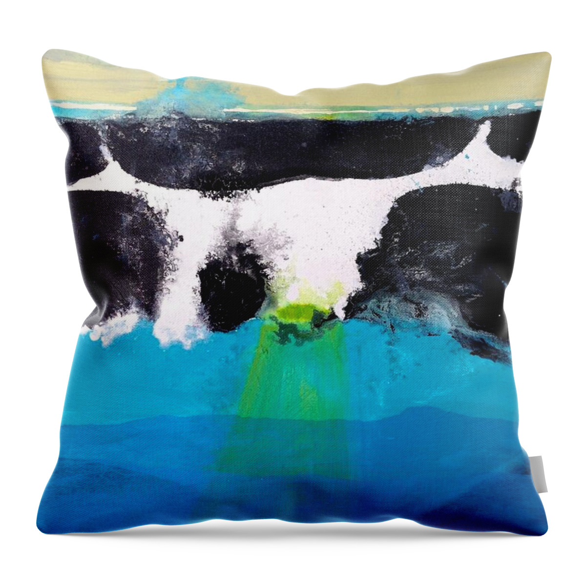 Moon Throw Pillow featuring the painting Bad Moon Rising by Patsy Walton