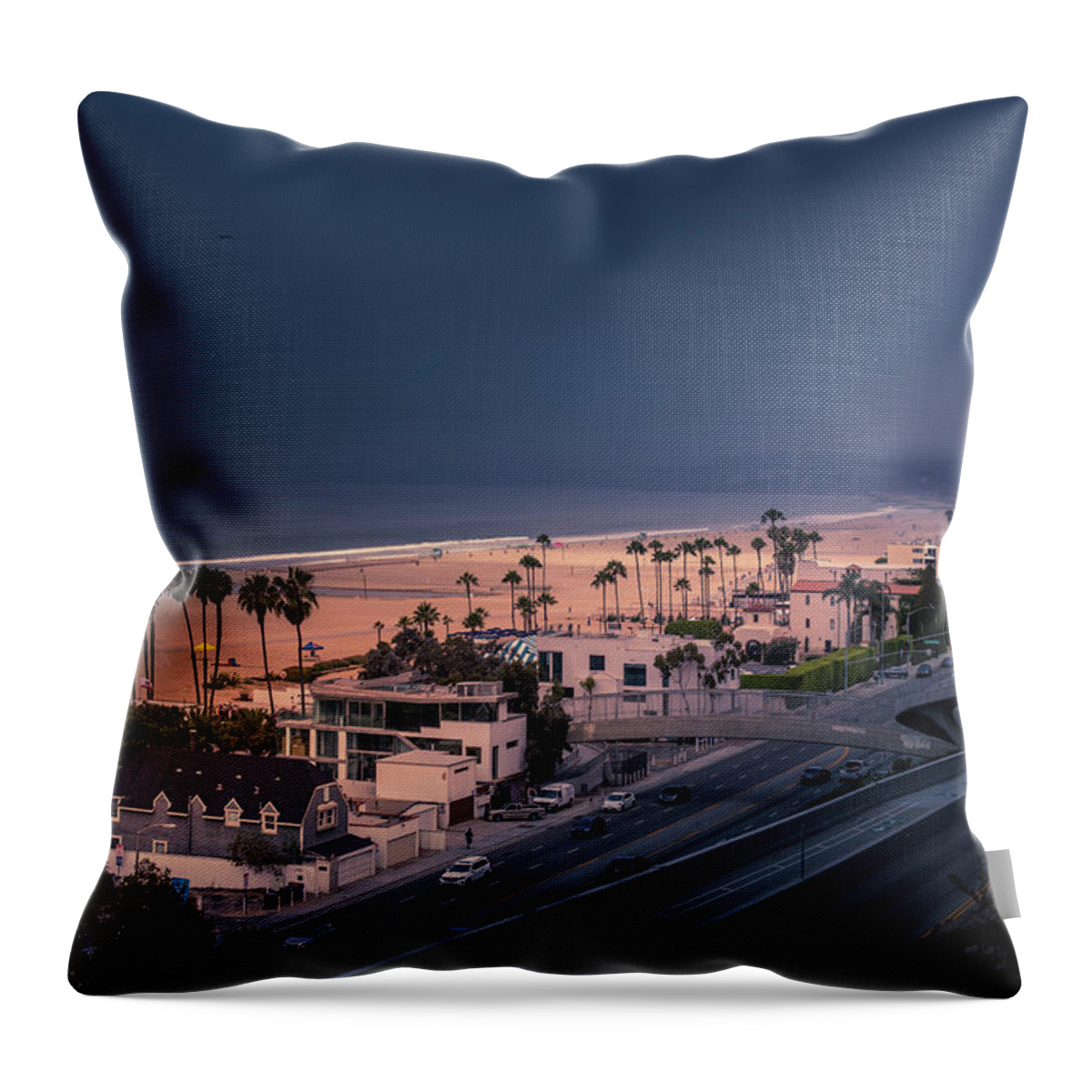Santa Monica Throw Pillow featuring the photograph Bad Weather-2 by Gene Parks