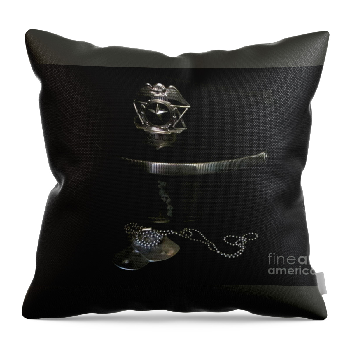 Military Throw Pillow featuring the photograph Badge and Tags by Laurianna Taylor