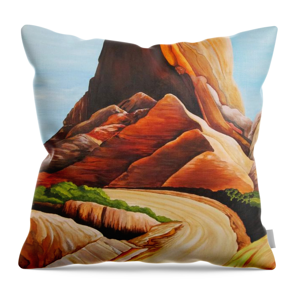Badlands National Park Throw Pillow featuring the painting Badlands National Park by Carol Sabo