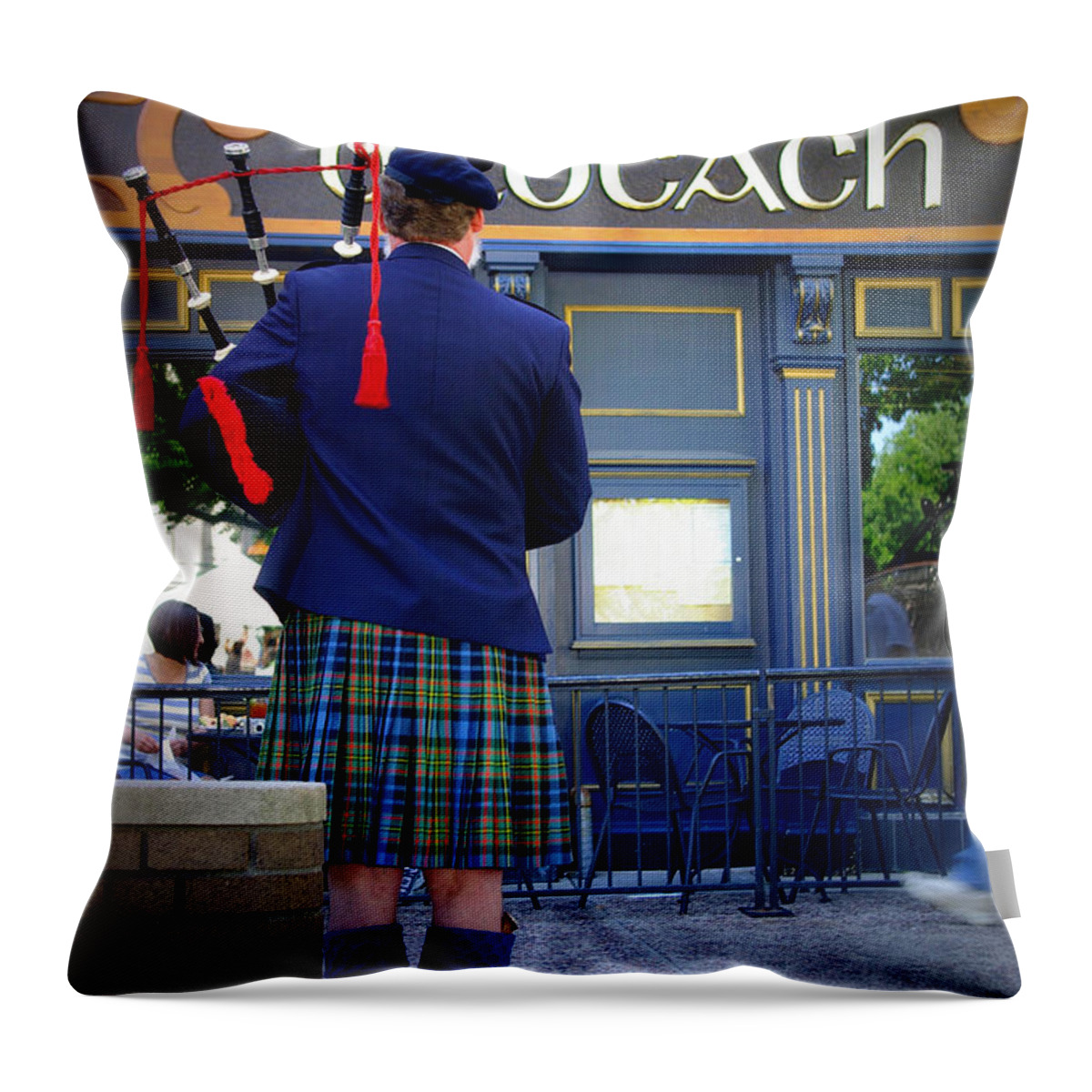 Irish Throw Pillow featuring the photograph Bagpipes by Linda Mishler