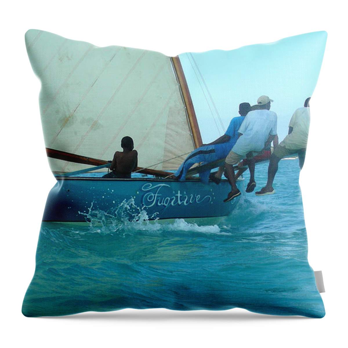 Bahamas Throw Pillow featuring the photograph Bahamian Boat Race by Jean Wolfrum
