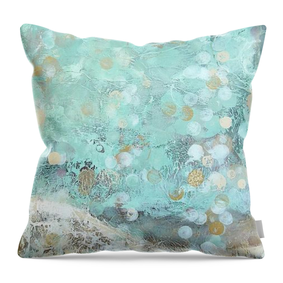Abstract Art Throw Pillow featuring the painting Bahamian Rapture II by Kristen Abrahamson