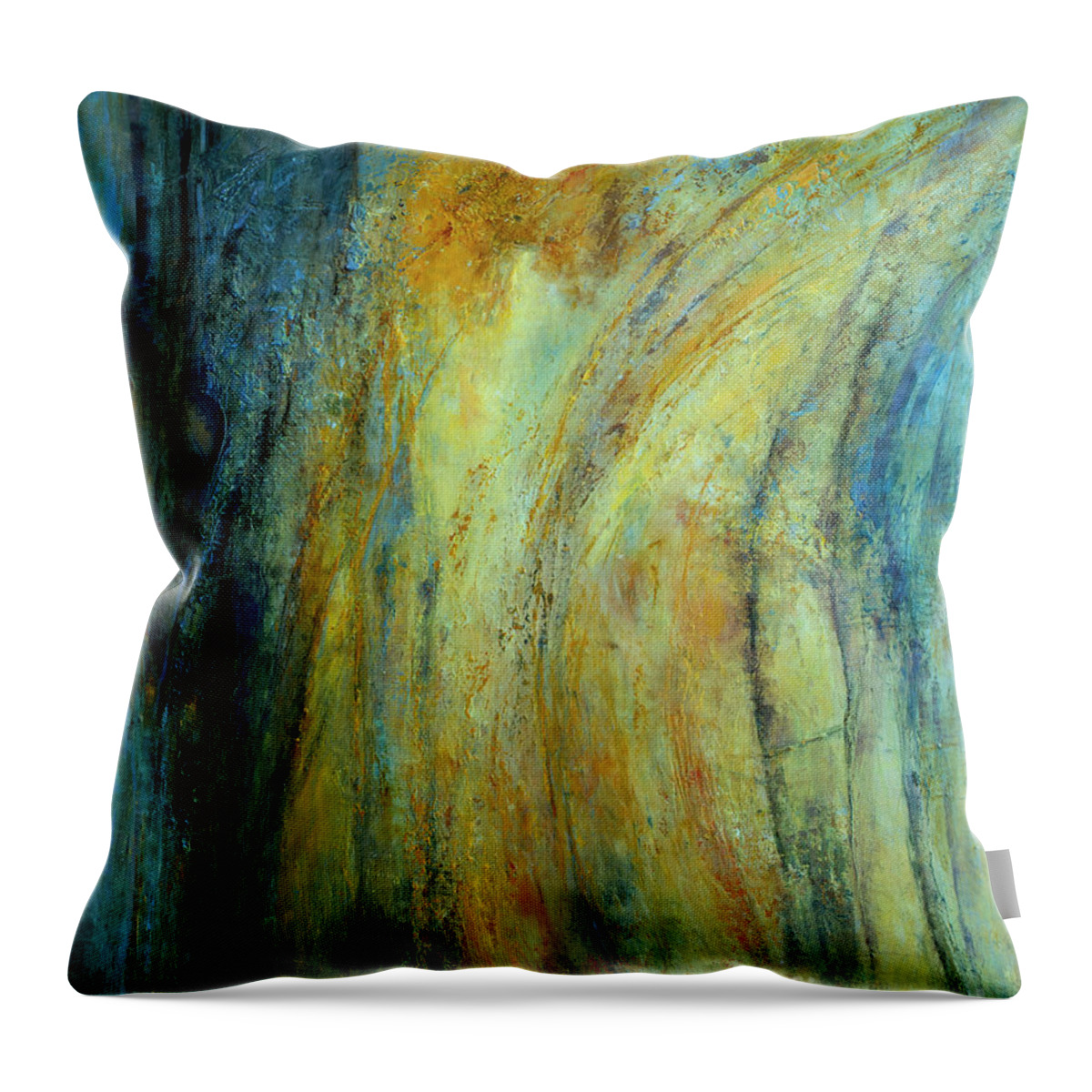 Abstract Throw Pillow featuring the painting Balancing Act by Valerie Travers