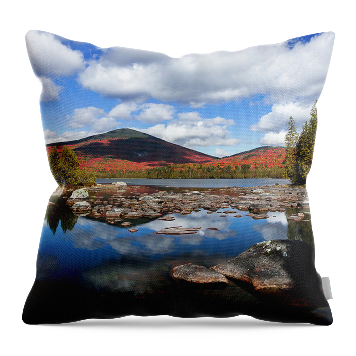 Vermont Throw Pillow featuring the photograph Bald Mountain Fall Reflection by Tim Kirchoff