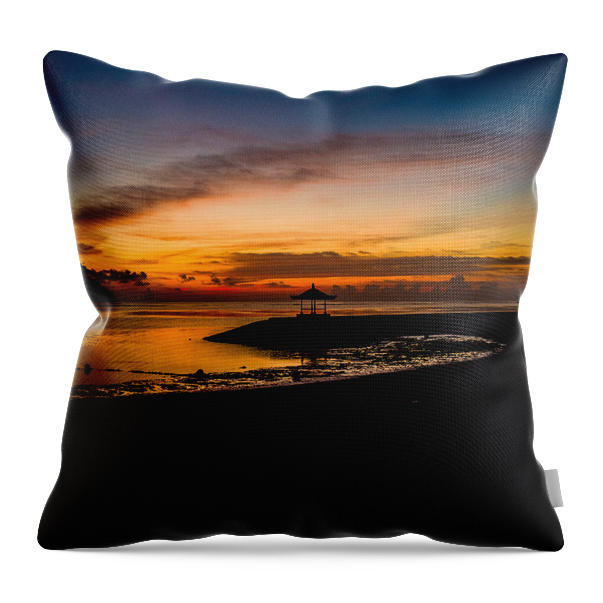 Bali Throw Pillow featuring the photograph Bali Beach Sunrise by M G Whittingham