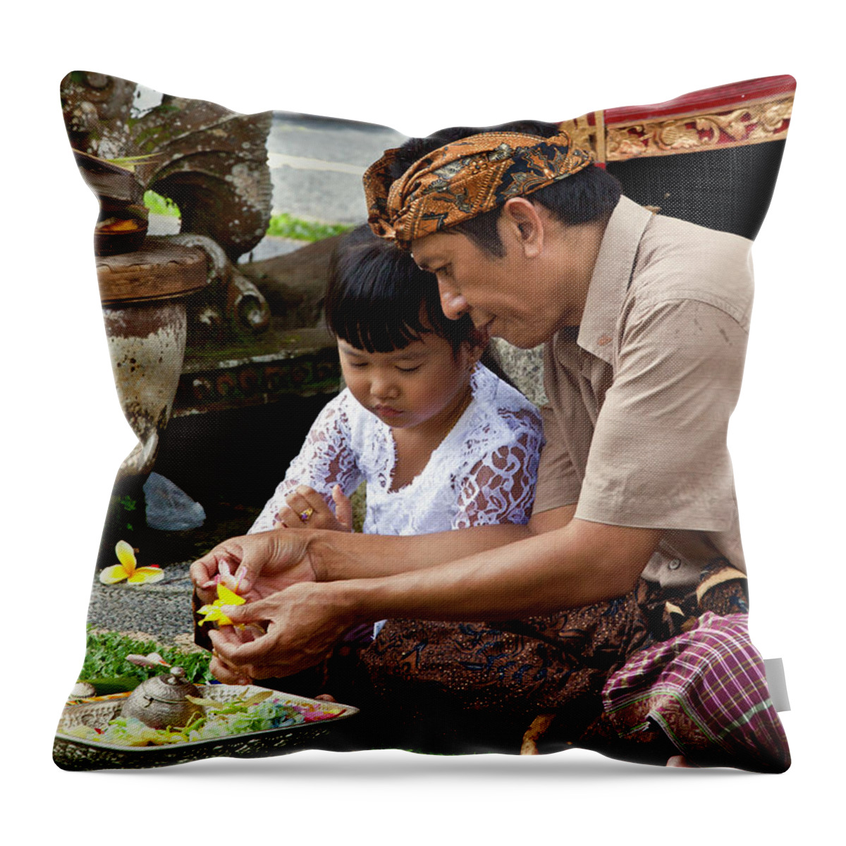 Asia Throw Pillow featuring the photograph Bali_d796 by Craig Lovell