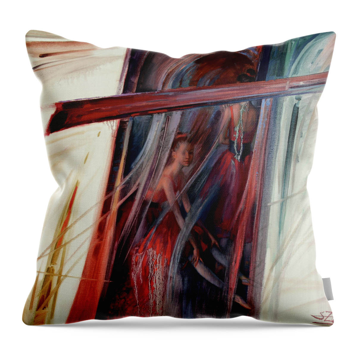 Ballet Throw Pillow featuring the painting Balle-t by Serguei Zlenko