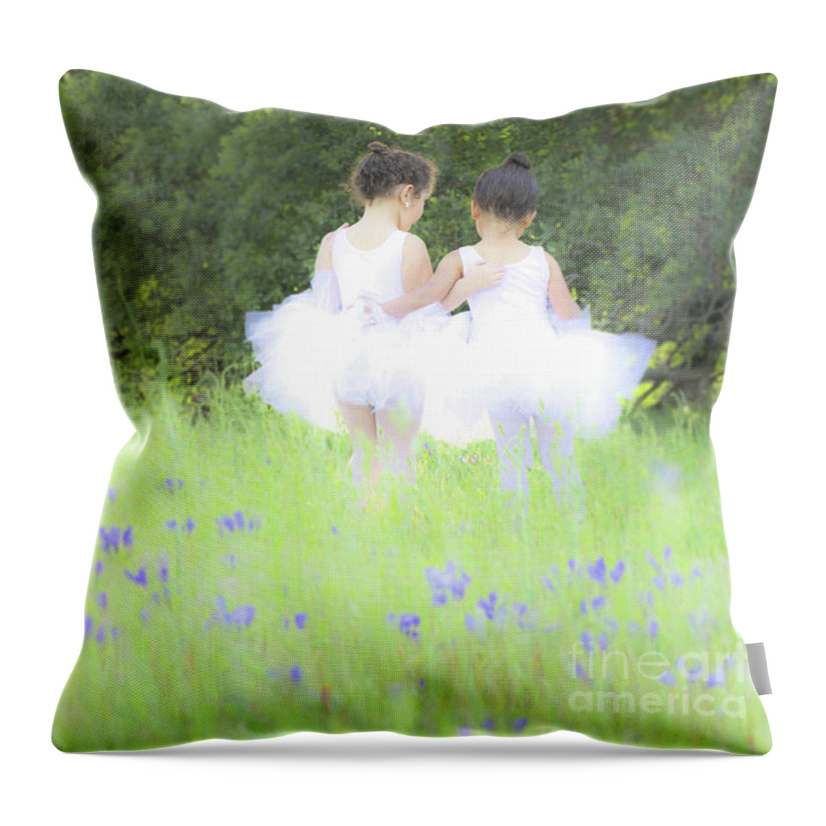 Ballet Throw Pillow featuring the photograph Ballerina Girls by Leslie Wells