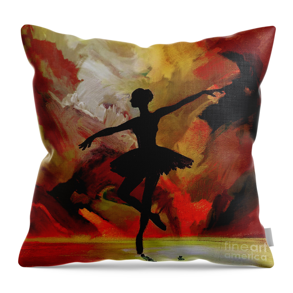 Arabianbelly Dance Throw Pillow featuring the painting Ballet Art Dance 02 by Gull G