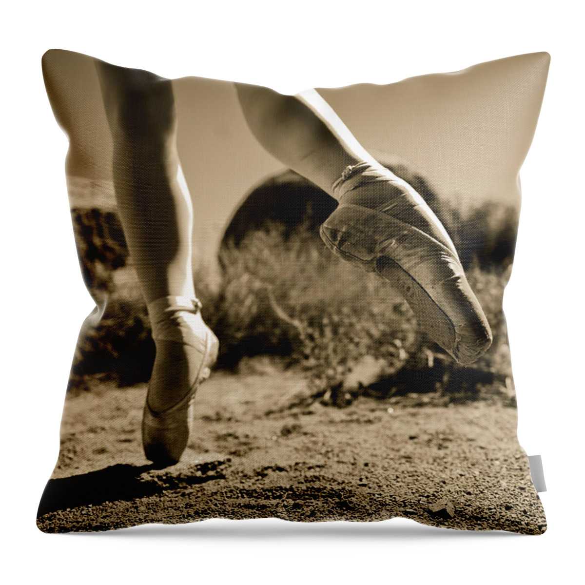 Pointe Shoes Throw Pillow featuring the photograph Ballet Pointe by Scott Sawyer