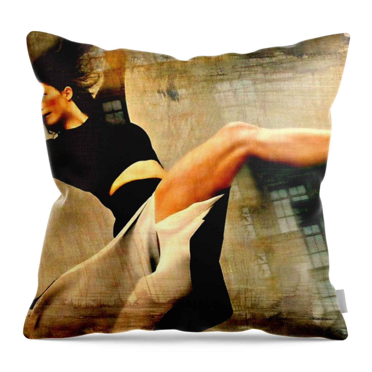 Nyc Throw Pillow featuring the photograph Ballet Windows by Diana Angstadt