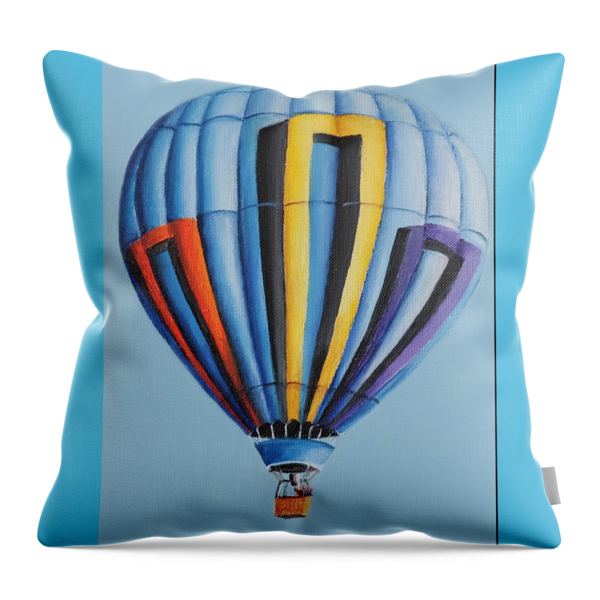 Hot Air Balloons Throw Pillow featuring the painting Balloon Offshoot 2 by Terry R MacDonald