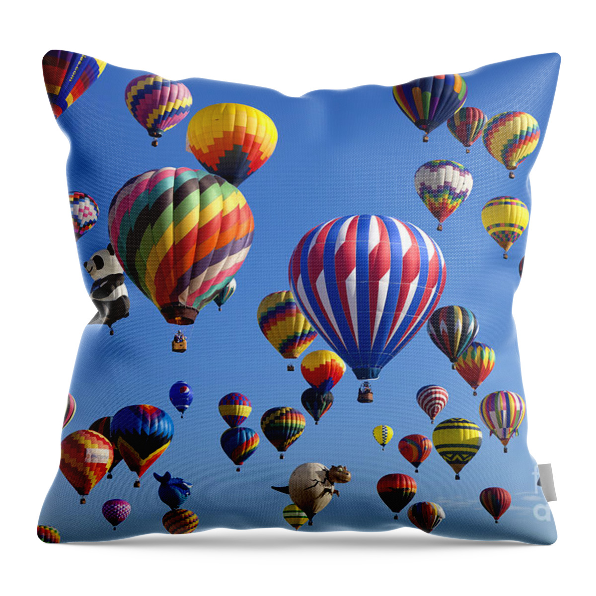 Hot Air Balloon Throw Pillow featuring the photograph Ballooning Festival by Anthony Totah