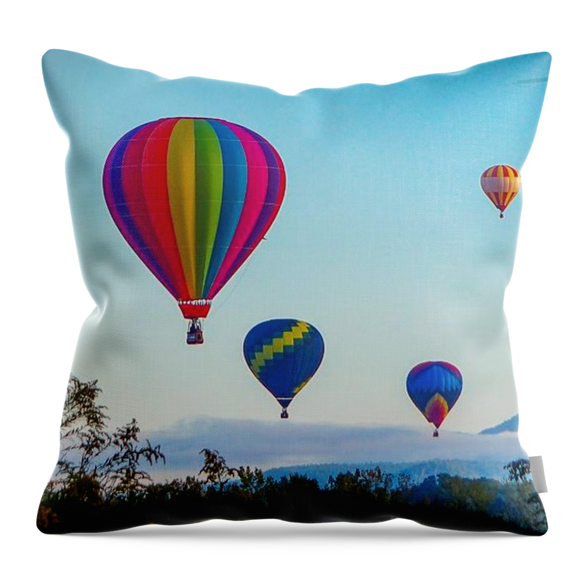  Throw Pillow featuring the photograph Balloons in a frame by Kendall McKernon