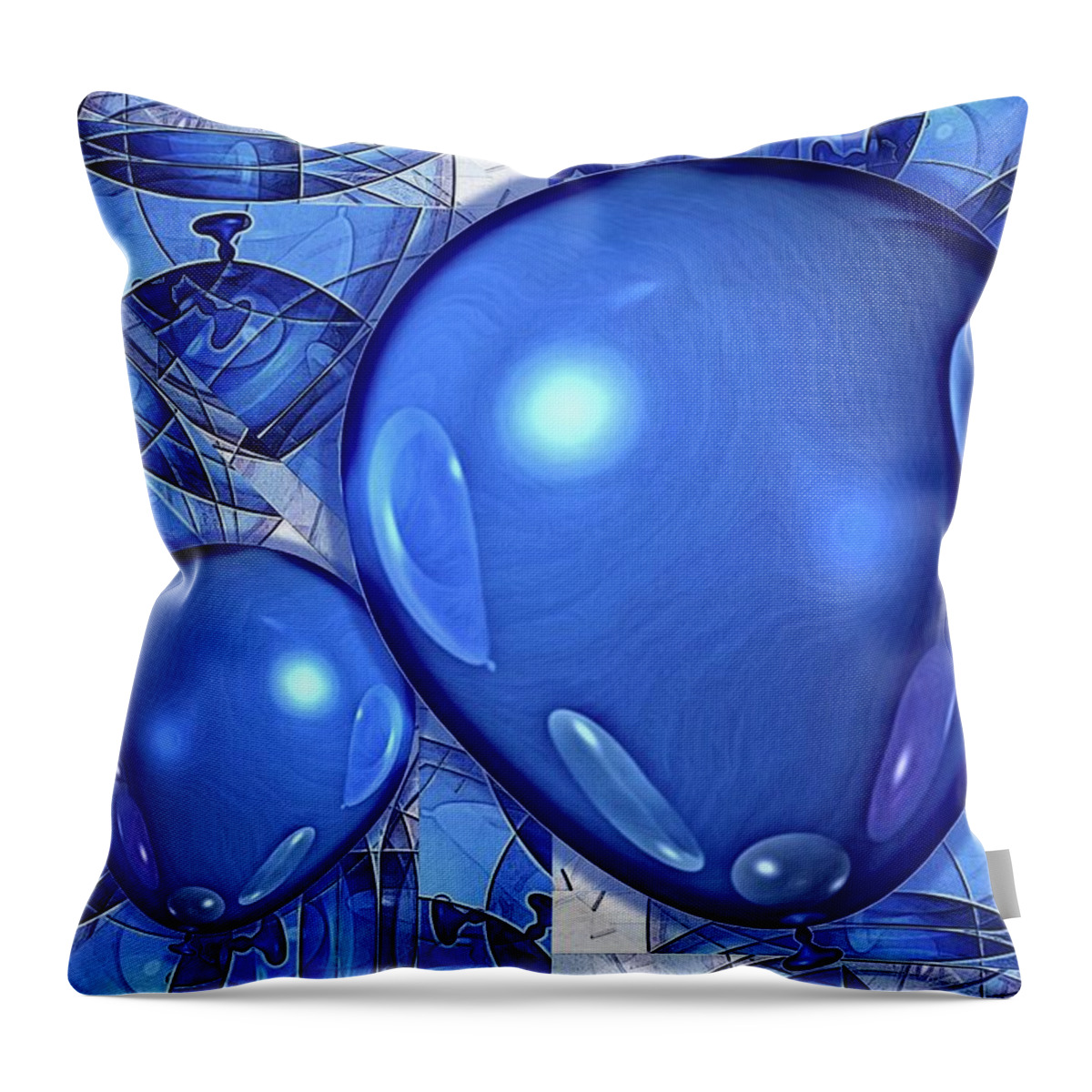 Distortion Throw Pillow featuring the digital art Balloons by Ron Bissett
